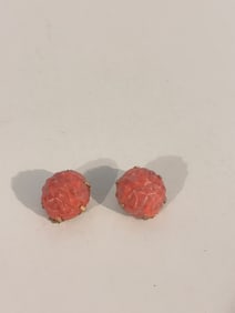 Vintage clip on pink Earrings