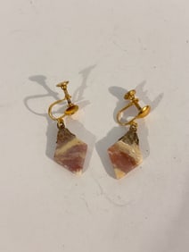 Vintage stone gold tone Earrings