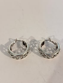 Vintage silver tone filigree Earrings