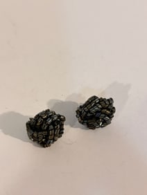 Vintage Hematite/black Earrings