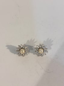 Vintage rhinestone pearl Earrings
