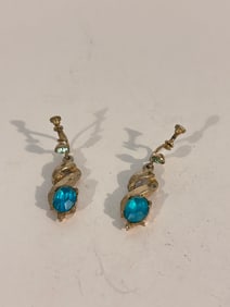 Vintage rhinestone blue Earrings