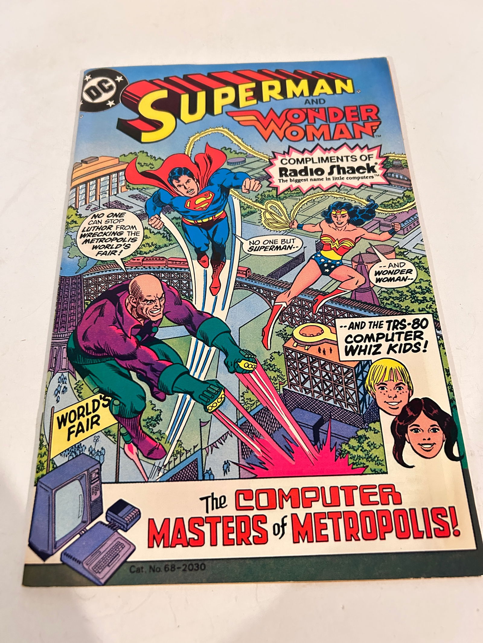 Vintage Comic Book Superman Wonder-Woman radio shack compliment (1 of 2)