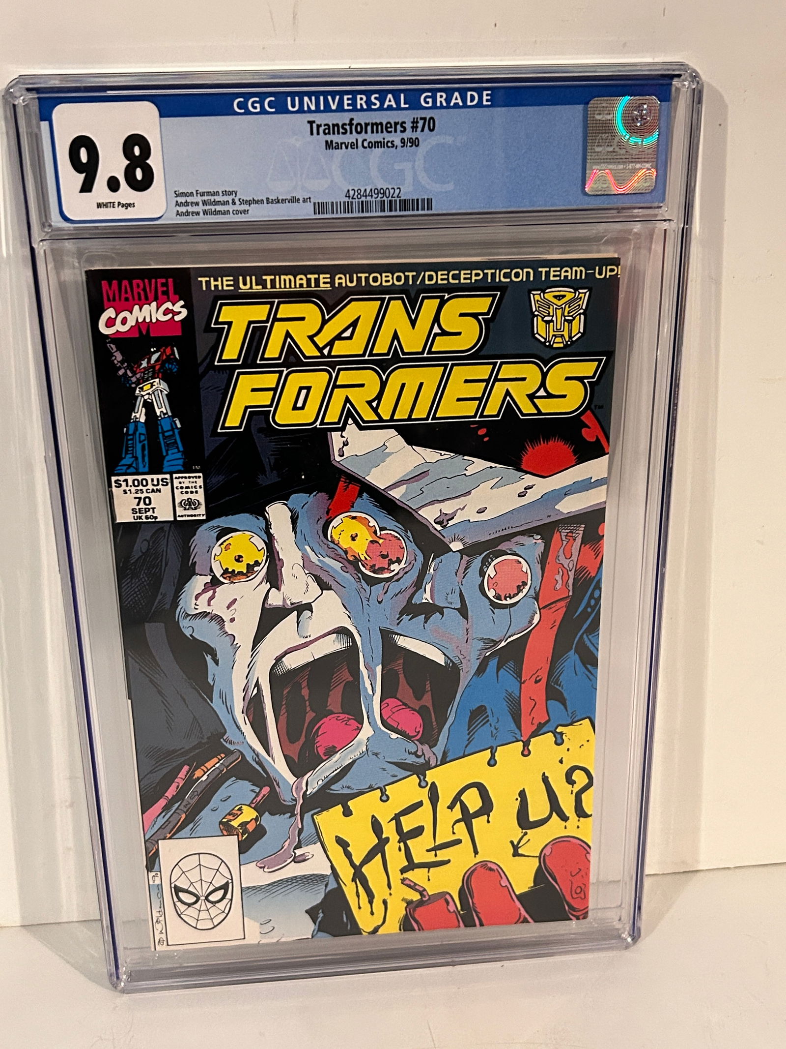 Vintage Comic Book Transformers #70 CGC 9.8 - Andrew Wildman Cover Marvel Comics 1990 low print run (1 of 2)
