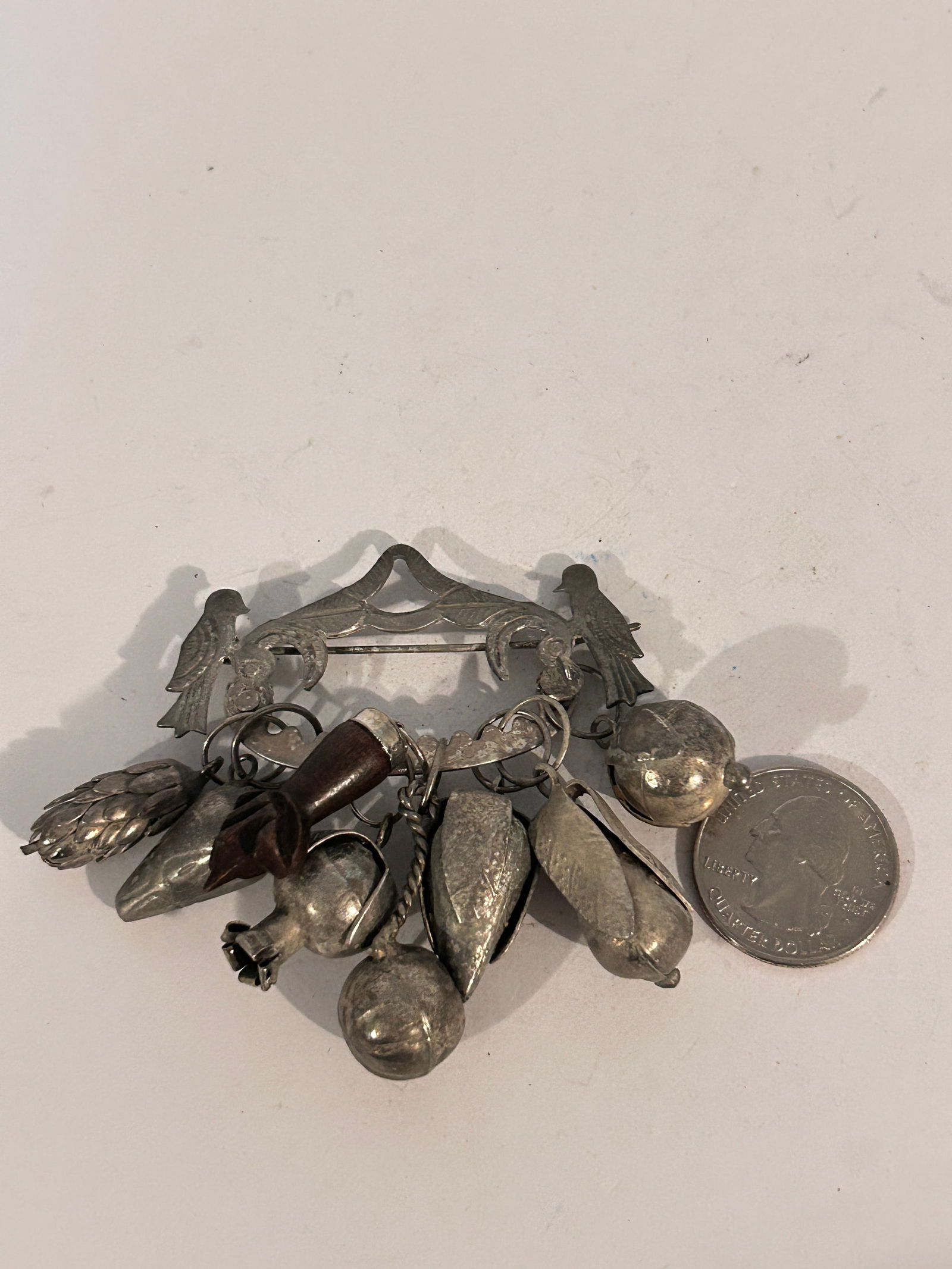 Vintage bird charm Brooch (1 of 5)