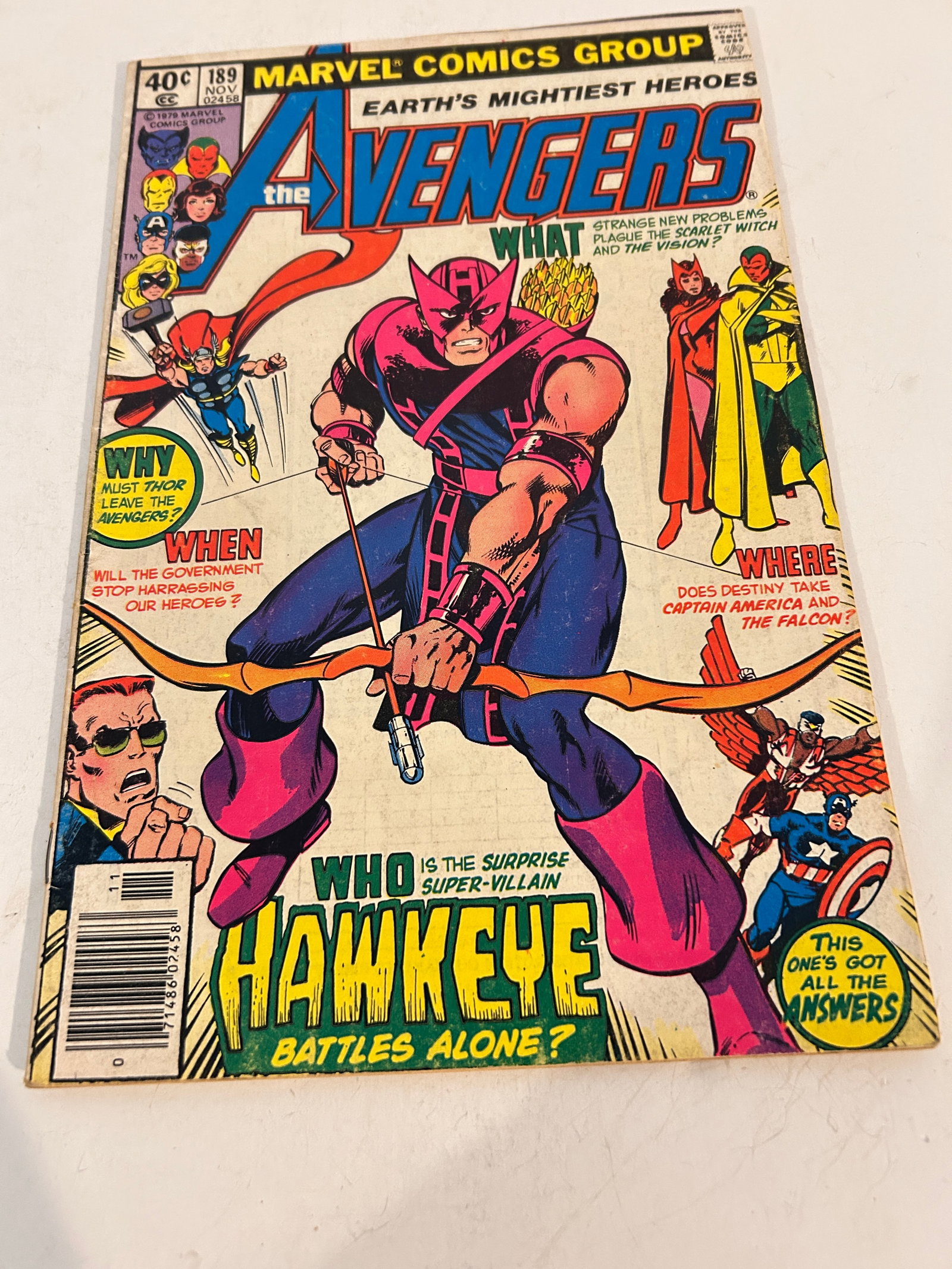 Vintage Comic Avengers # 189 (1 of 2)
