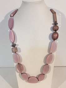 Vintage lavender Chicos large Acrylic bead Necklace 31"