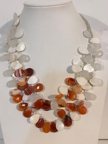 Vintage Cold Water Creek Gem Stone Necklace 18"