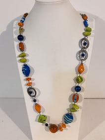 Vintage Elegant Murano glass Chicos Necklace 34"