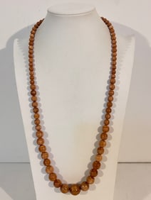 Vintage Swirl Acrylic beaded Necklace 30"