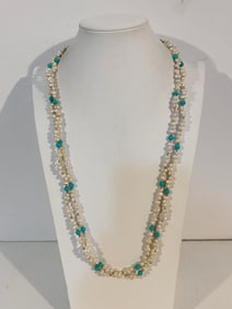 Vintage Faux bead Necklace 52"