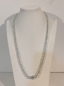 Vintage Crystal glass heavy Necklace 27"