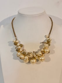 Vintage Faux pearl bead Necklace 16"