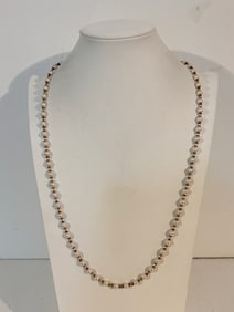 Vintage gold tone Faux preal Necklace 29"