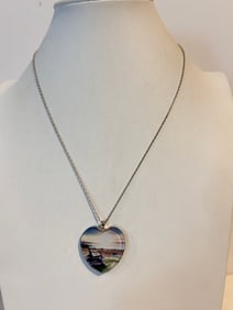 Vintage encouraging heart pendant Necklace 20"