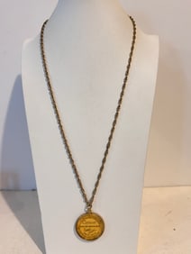 Vintage Cancer Sign pendant Necklace 30"