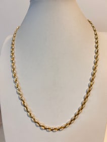 Vintage gold tone Faux pearl Necklace 24"