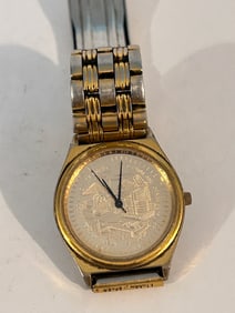 Vintage gold tone Iron Workers not working Watch