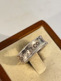 Tiffany & Co 1837 Ring Concave Mens Unisex in Sterling Silver Ring sz 6