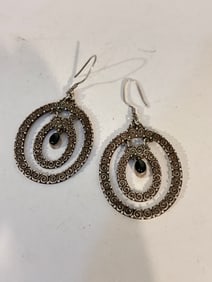 Vintage Sajen Sterling Silver double hoop Earrings