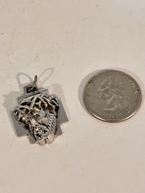 Vintage Sterling Silver Crucifix Jesus Pendant