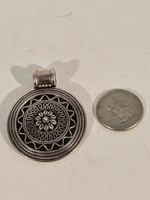 Vintage Sterling Silver DP India Pendant