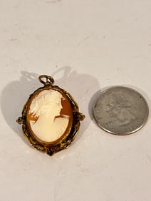Vintage Gold Filled Cameo Brooch