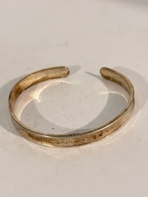 Vintage Sterling Silver cuff concave Bracelet 7"