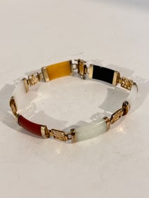 Vintage Sterling Silver gem stone tested Bracelet 7"