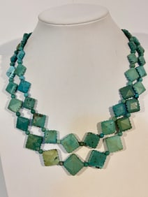 Jay King DTR Sterling 2-Strand Turquoise Bead Necklace 16"