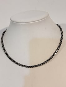 Vintage Sterling Silver Prochain box chain Necklace 16"