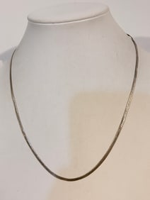 Vintage Sterling Silver herringbone chain Necklace 20"