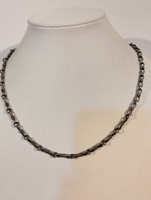 Vintage Sterling Silver Turquoise link Necklace 19"