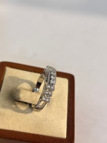Vintage Sterling Silver rhinestone Ring sz 9