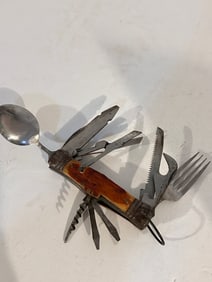 Vintage Multi Tool Boy Scout Hobo Camping Pocket Knife with Spoon & Fork