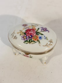 Vintage hand painted mini trinket jewelry box