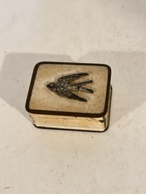 Vintage Small enamel 1900s pill Trinket Box