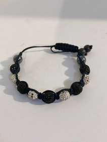 Vintage Hematite/black bead adjustable Bracelet