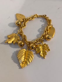 Vintage Gold tone Napier leaf Bracelet 7"