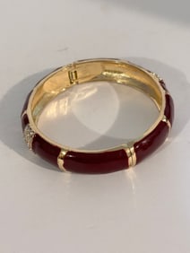 Vintage purple Enamel hinge Bracelet 7"