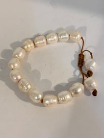Vintage fresh water pearls adjustable heavy Bracelet