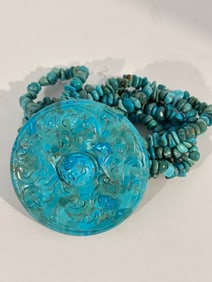 Vintage 5 strand beaded tested Turquoise Bracelet stretch