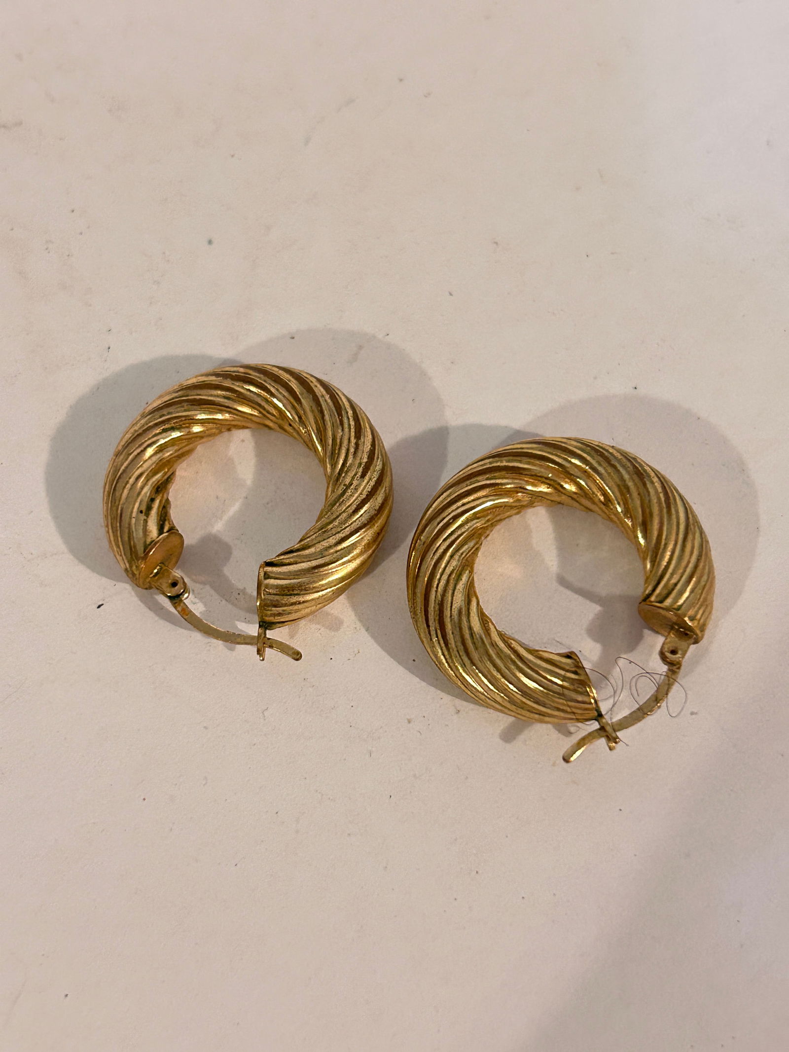 Vintage Turkey gold tone twist hoop Earrings (1 of 4)