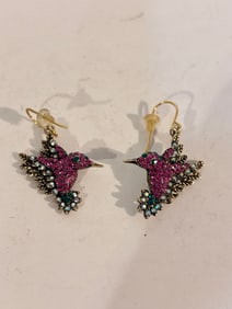 Vintage OPCKR rhinestone bird Earrings