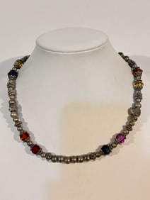 Vintage beaded filigree Necklace 18"