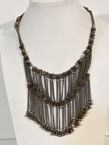 Vintage 1900s Brass chest plate Necklace 17"