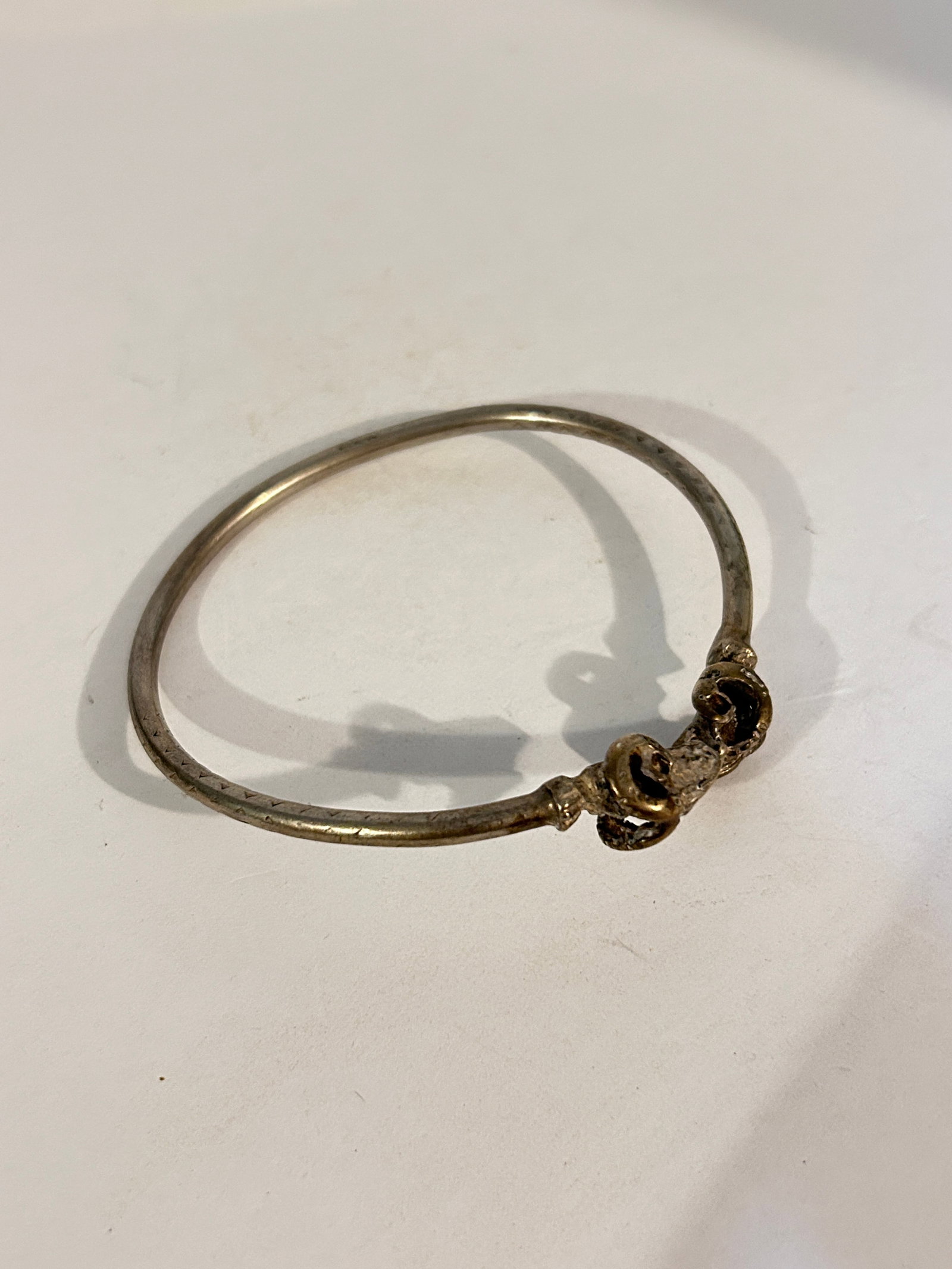 Vintage Sterling Silver Ram Head heavy Bracelet 8" (1 of 5)