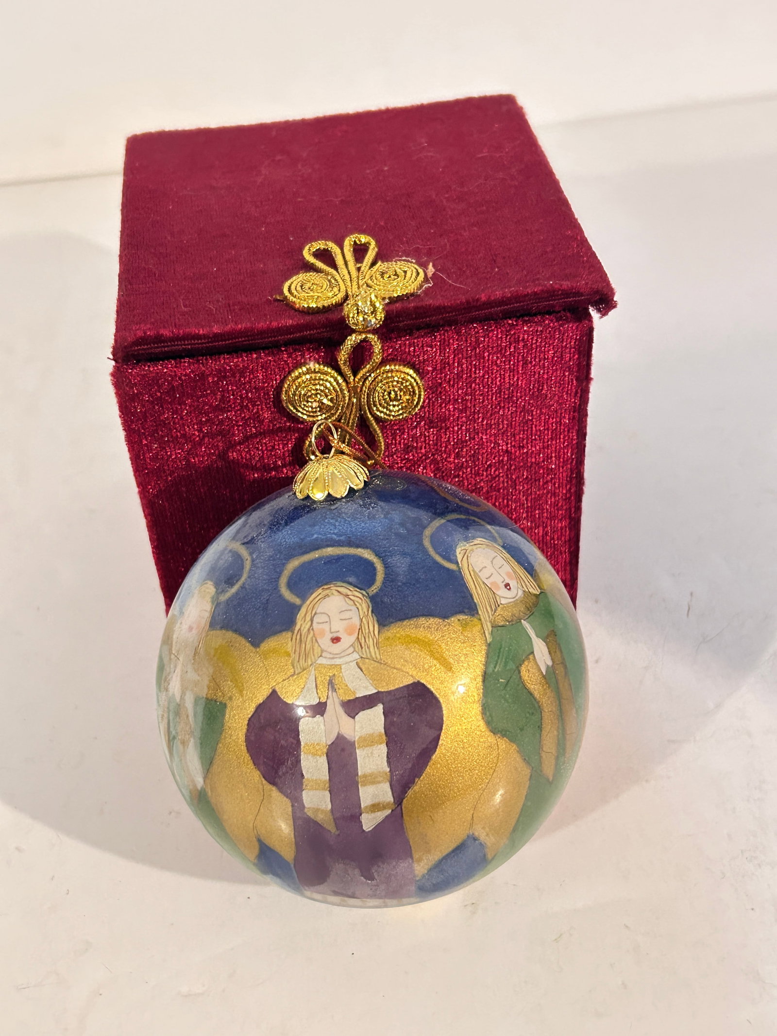 Vintage Hand Painted Li Bien Inside Art Glass Ornament (1 of 5)