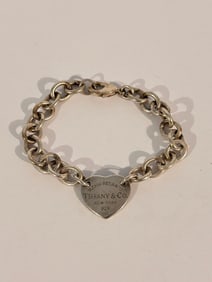 Please Return to Tiffany & Co. Heart Sterling Siver Bracelet 7.5"