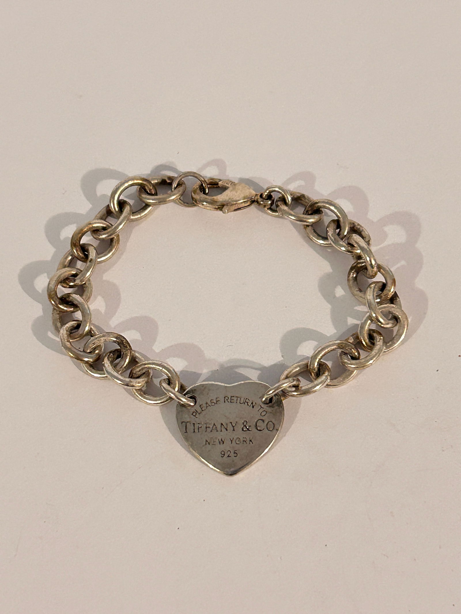 Please Return to Tiffany & Co. Heart Sterling Siver Bracelet 7.5" (1 of 5)